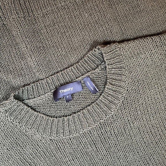 Theory Womens Black Cable Knit Wool Crew Neck Pullover Sweater Top Size P - Picture 3 of 10